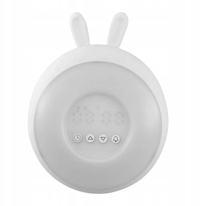 Plexido Ecolight Žadintuvas Elektroninis Laikrodis Skaitmeninis Lampka Nocna LED RGB Baltas Królik