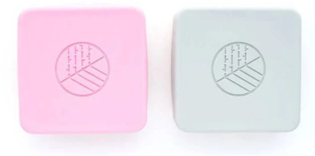 Ecorascals Bamboo Snack Containers 2 vnt. Pilka ir rožinė