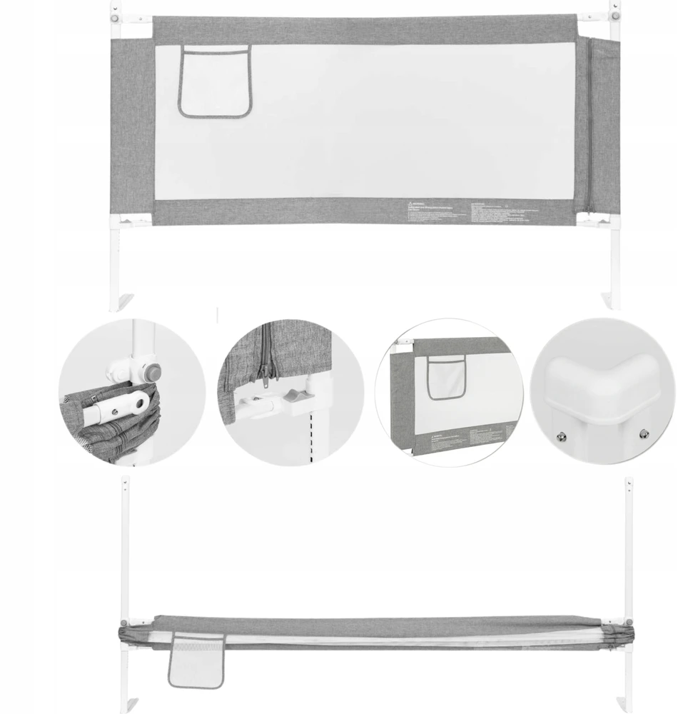 Ecotoys Barierka do łóżka 157 cm vaikams zabezpieczenie przed upadkiem