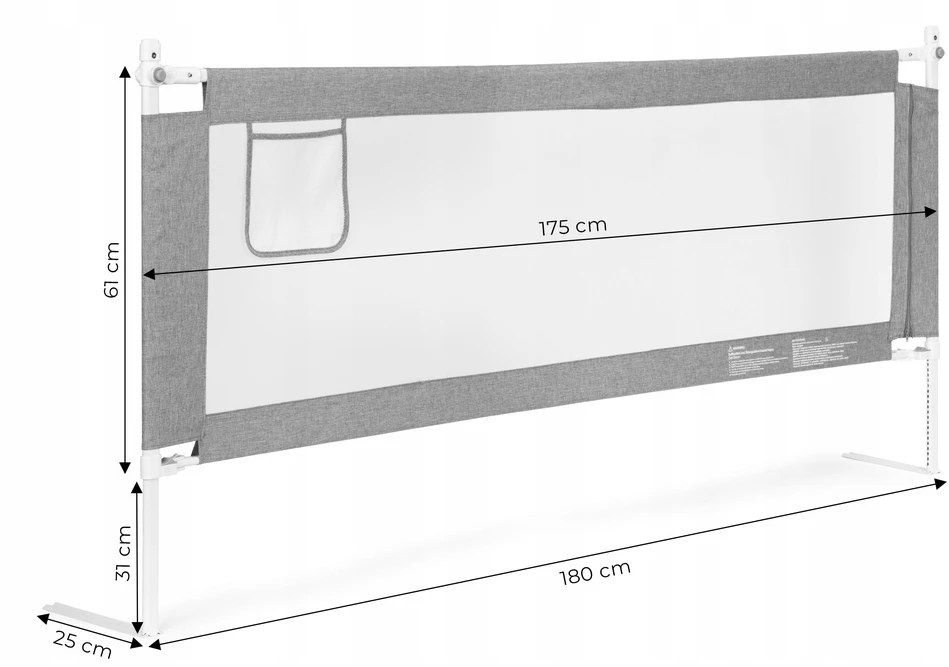 Ecotoys BARIERKA OCHRONNA NA ŁOŻKO OSŁONA ZABEZPIECZAJĄCA DLA DZIECI PILKA 180CM