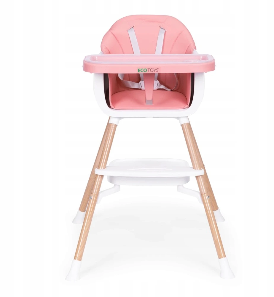 Ecotoys Maitinimo kėdutė Eko Žaislas Bangos 2in1 Rožinė
