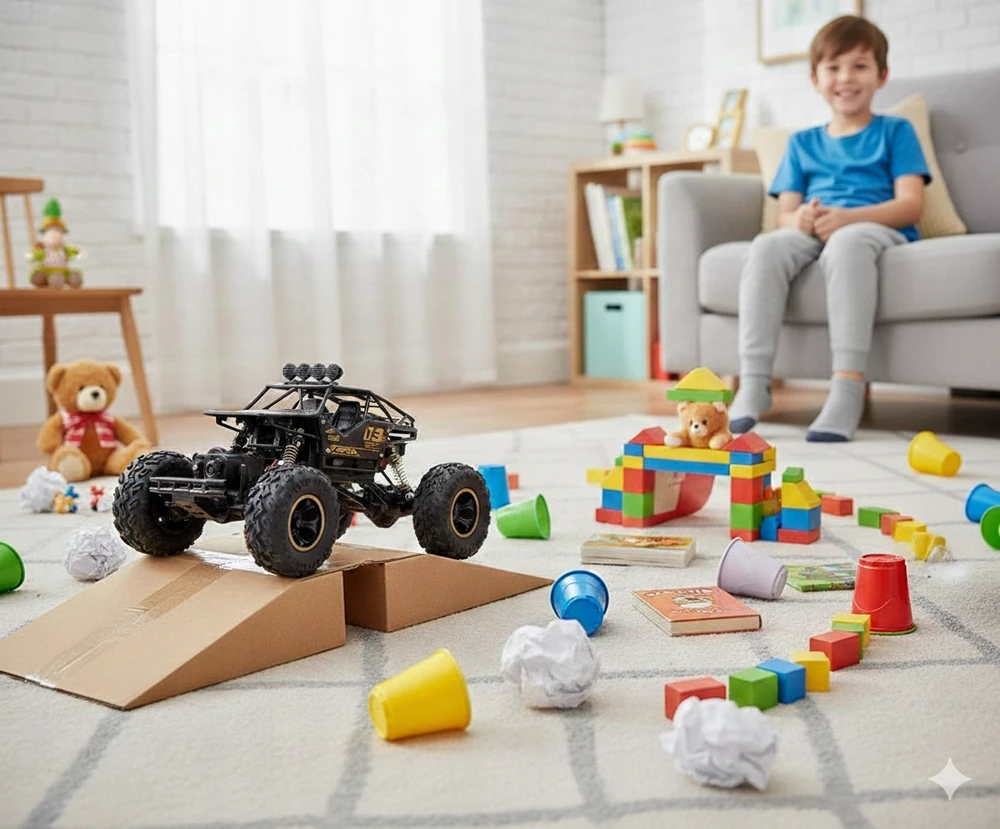 EDAXE RC AUTOMOBILIS DIDELIS RC AUTOMOBILIS VISURĖS METALAS 4X4 + 2 AKUMULIATORIAI