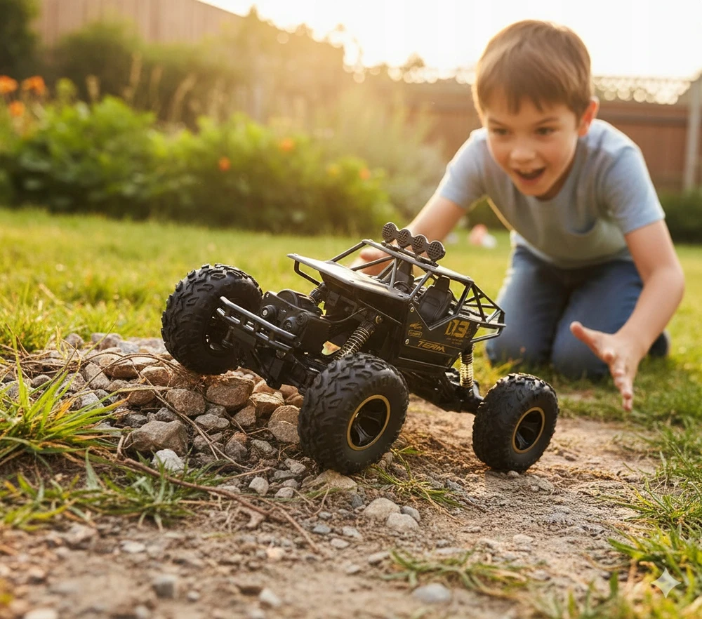 EDAXE RC AUTOMOBILIS DIDELIS RC AUTOMOBILIS VISURĖS METALAS 4X4 + 2 AKUMULIATORIAI