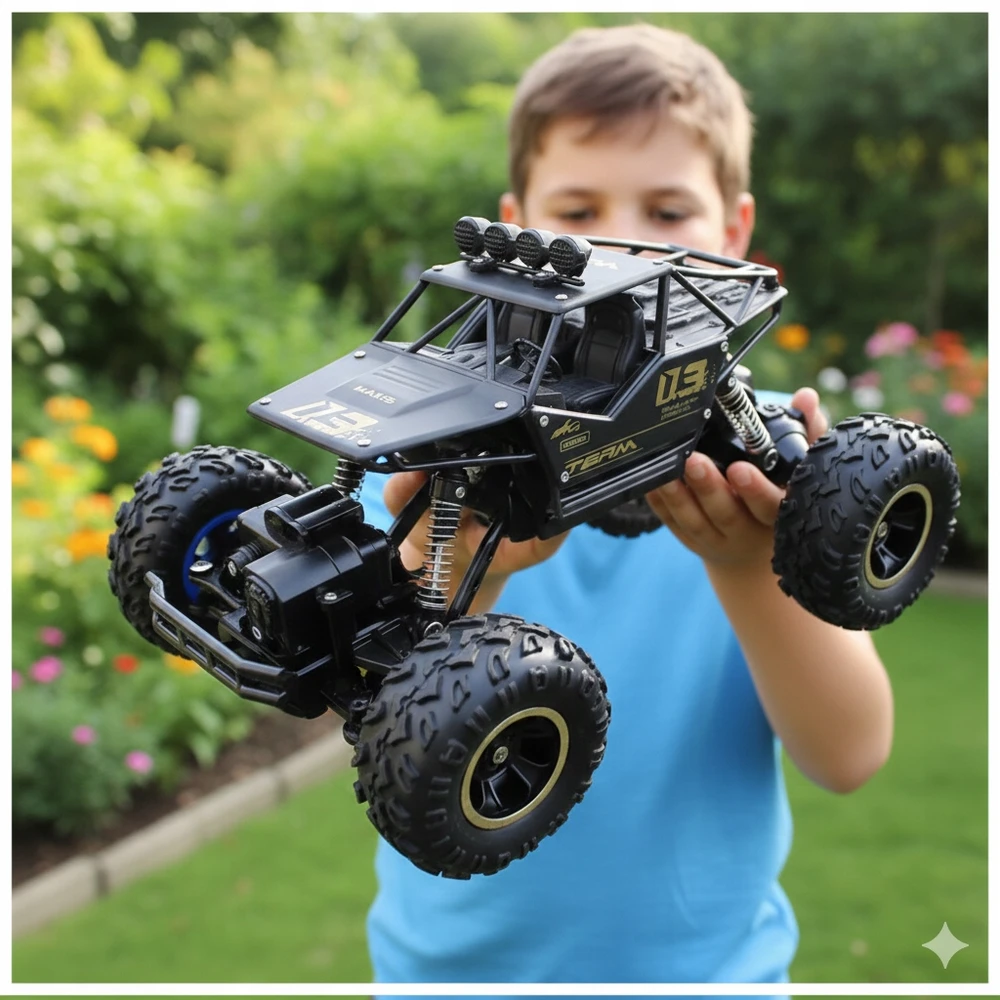 EDAXE RC AUTOMOBILIS DIDELIS RC AUTOMOBILIS VISURĖS METALAS 4X4 + 2 AKUMULIATORIAI