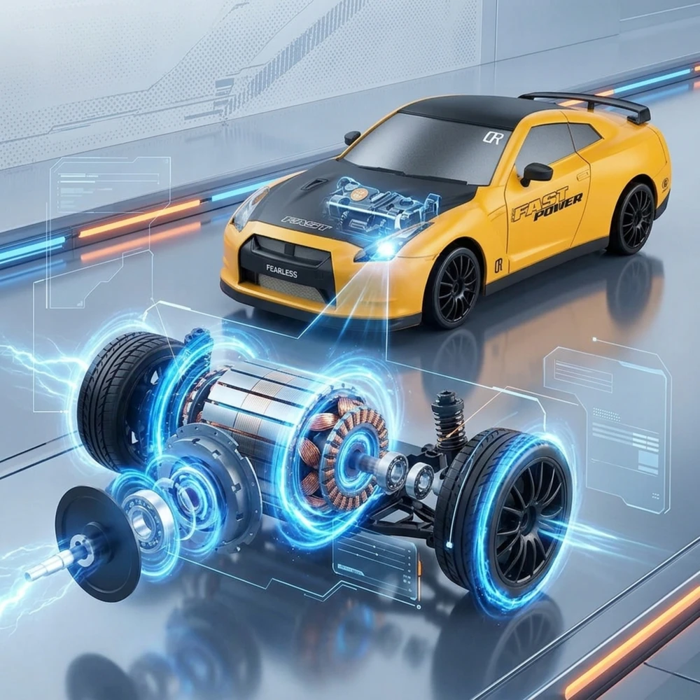 Edaxe RC AUTOMOBILIŲ NUOTOLINIO KONTROLĖ DRIFFT CAR 4x4 + KŪGINIAI 8xPAdangos