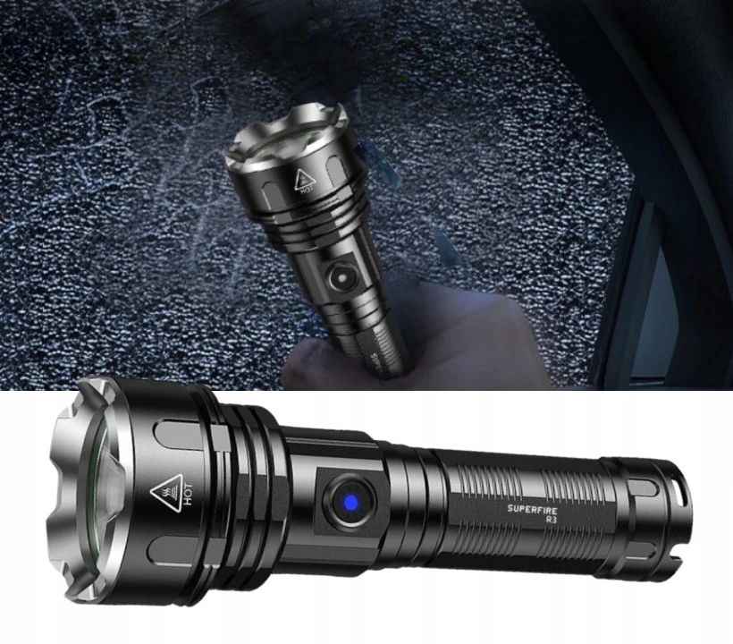Eddcom GALINGAS LED TAKTINIS BLYKŠČIUS XHP90 ZOOM MILITARY CREE PAKRAKOMA PAIEŠKA