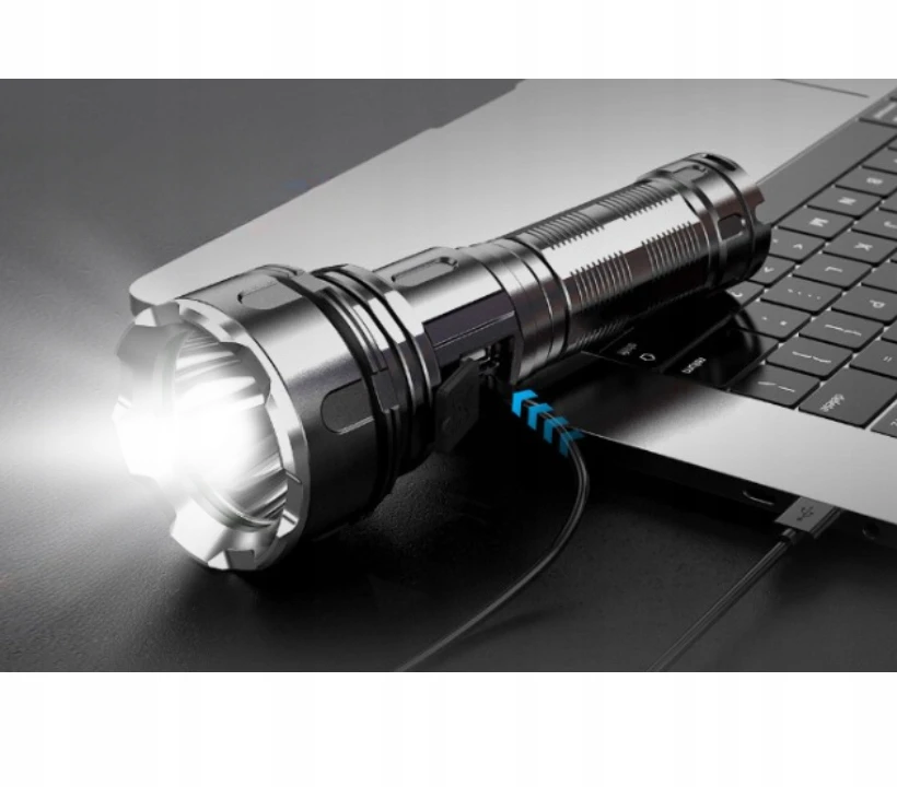 Eddcom GALINGAS LED TAKTINIS BLYKŠČIUS XHP90 ZOOM MILITARY CREE PAKRAKOMA PAIEŠKA