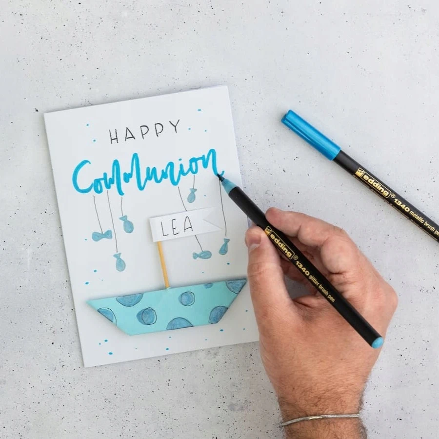 edding pisak pędzelkowy brokatowy 1340 – komplektas 10 kolorów do letteringu