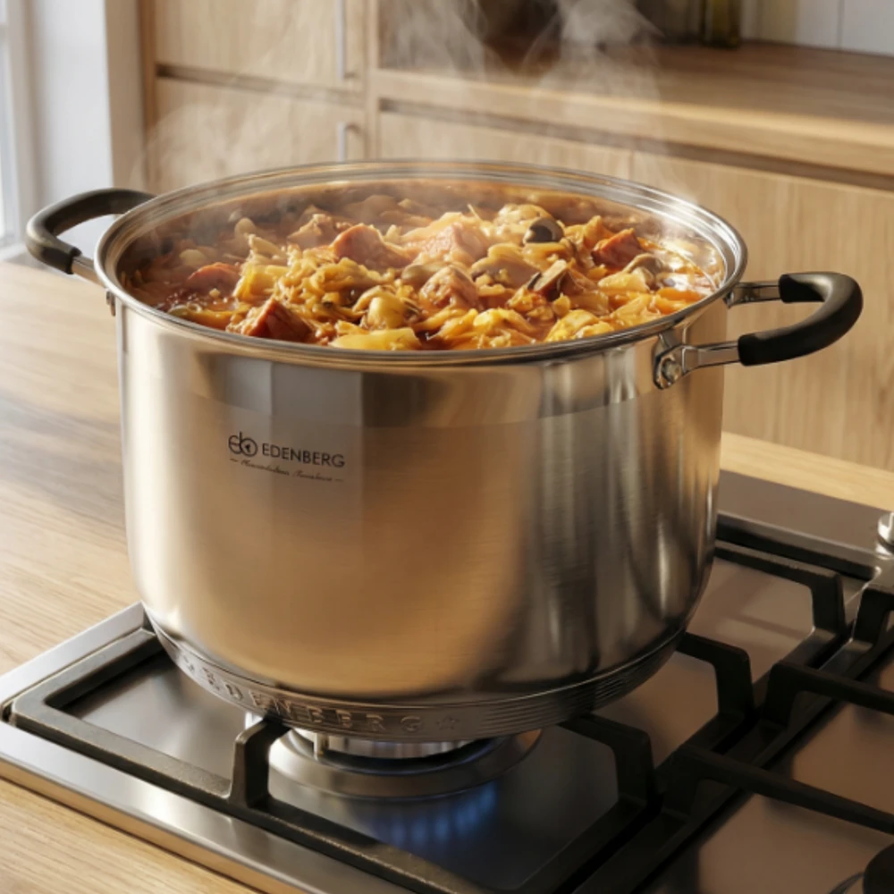 Edenberg 16,2 L KIETAS AUKŠTAS PLIENAS DUJŲ MATAVIMO PUODAS 16,2L