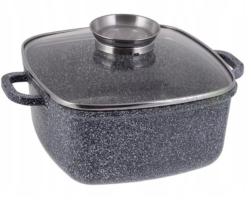Edenberg DIDELIS MARMURINIS PUODAS 28cm 6,5L Kvadratinė karščiui atspari keraminė danga
