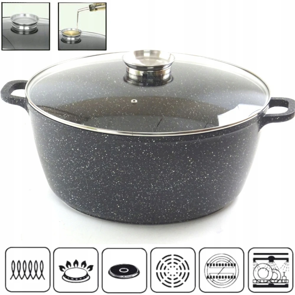 Edenberg DIDELIS MARMURINIS PUODAS, NEPRIKLANTAS PUODAS, 40cm 18,5L
