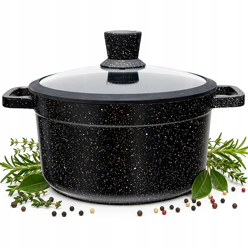 Edenberg Juodas MARMUROS puodas tradicinis Hauspremium SPOTTED 5.2L 24CM