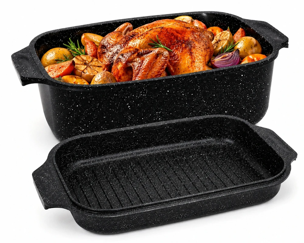 Edenberg Keptuvė 6,5 l Dangtis / Keptuvė GRILL Žąsų viryklė INDUKCINĖ DUJINĖ ORŠINĖ