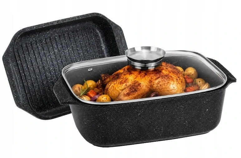 Edenberg Keptuvė Žąsų keptuvė 8,5 l Dangtis Keptuvė GRILĖS puodas INDUKCINĖ ORŠTINĖ