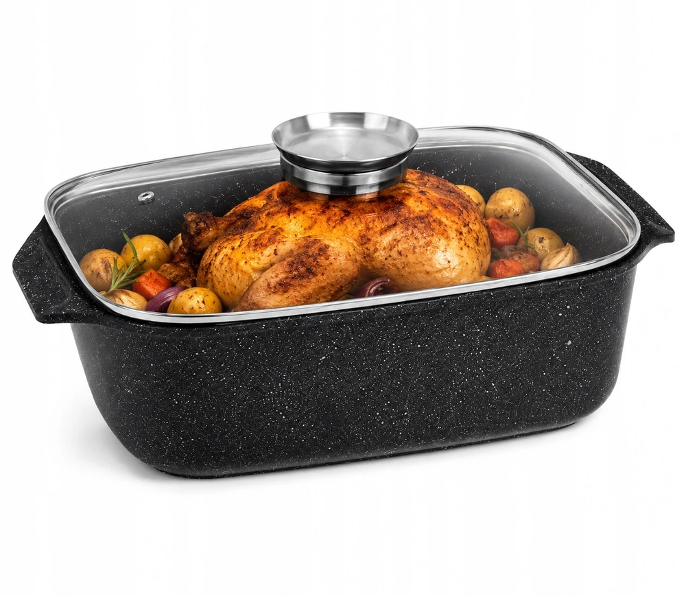 Edenberg Keptuvė Žąsų virimo aparatas 6,5 l dangtis Keptuvė GRILL Puodas INDUKCINĖ ORKŠTINĖ