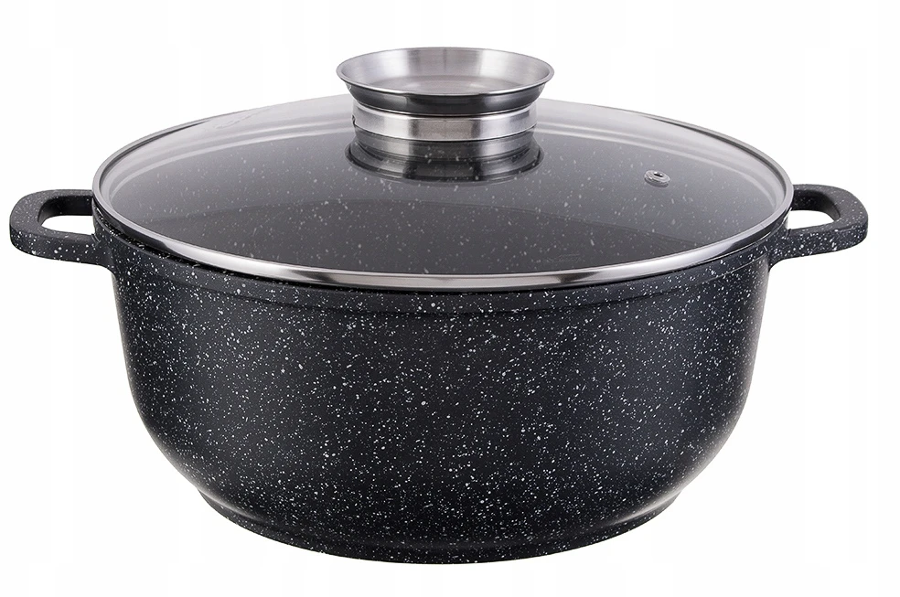 Edenberg Marmurinis puodas 26cm 5,5l su silikoninėmis rankenėlėmis ir Aroma Knob