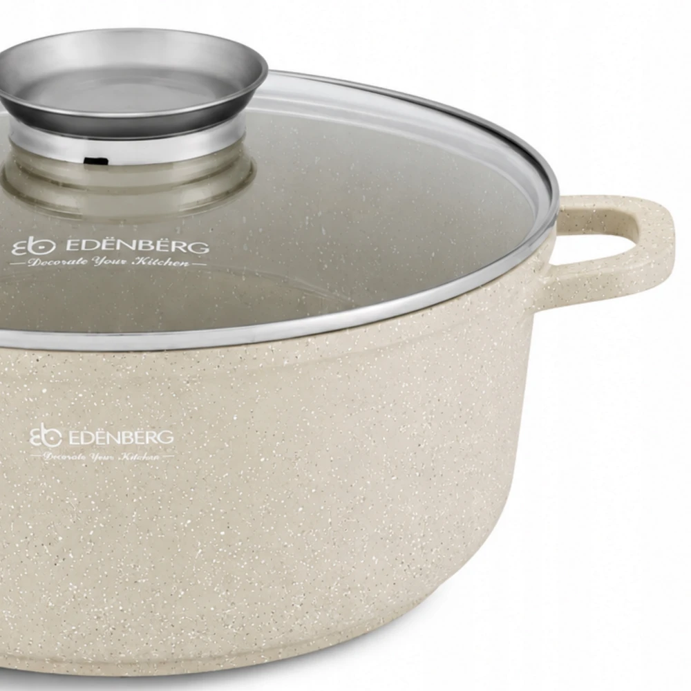Edenberg MARMURINIS PUODAS 4,5L KEPIMO INDUKCIJA 24cm + LETENĖS 2 vnt.