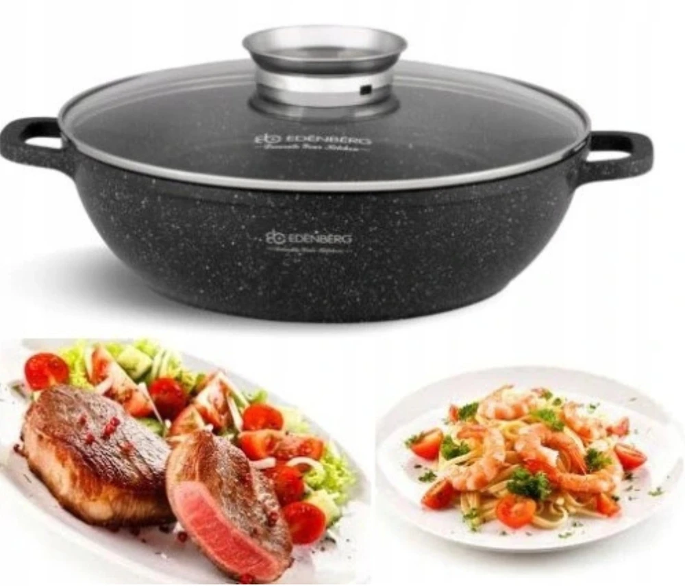 Edenberg MARMURINIS PUODAS KEPTUVAS PLATUS NEKLUS PUODAS 28cm 3,3L
