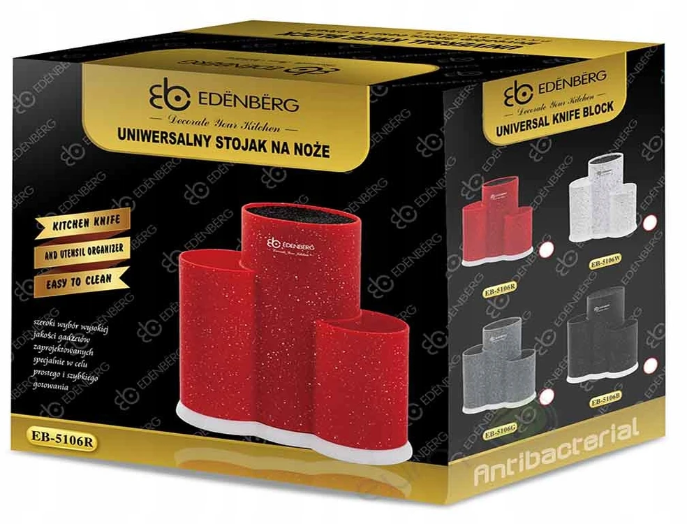 Edenberg Peilių stovas TUBE DRIPPER EB-5106 raudonas