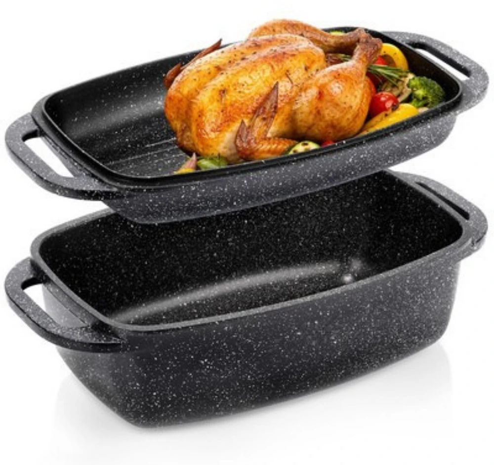 Edenberg PRAKTIŠKA Keptuvė 5,1L 2in1 GRILĖS dangtelis MARMULINIS DUJŲ INDUKCIJA 32cm