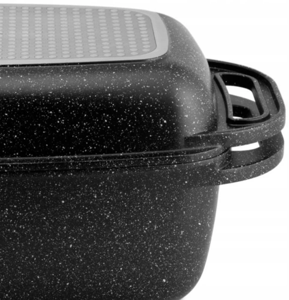 Edenberg PRAKTIŠKA Keptuvė 5,1L 2in1 GRILĖS dangtelis MARMULINIS DUJŲ INDUKCIJA 32cm