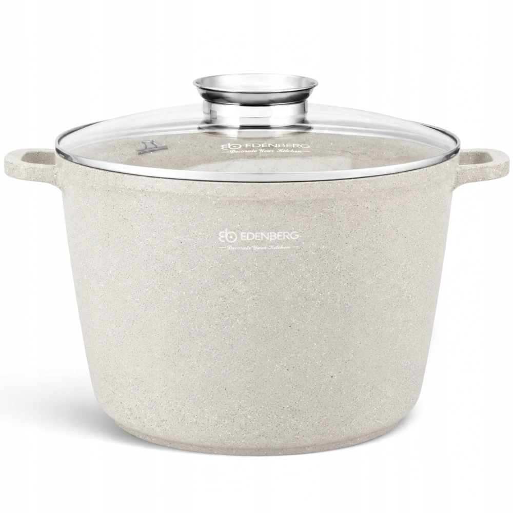 Edenberg Tvirtas HIGH puodas 6,0 l NELIPEJUS DUJŲ INDUKCIJAI + PAPS 2x BEIGE