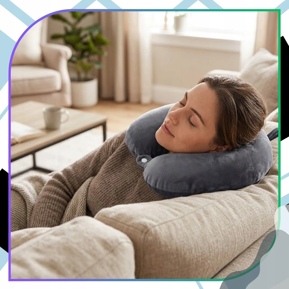 Edibazzar Ergonomiška kelioninė kaklo pagalvė iš minkšto aksominio audinio, pilka