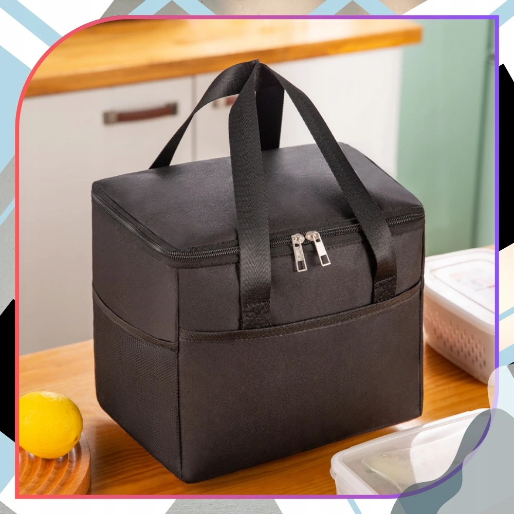 Edibazzar Terminis maišelis Didelis LUNCHBOX pusryčiai juodo maisto laikiklis paplūdimio piknikas