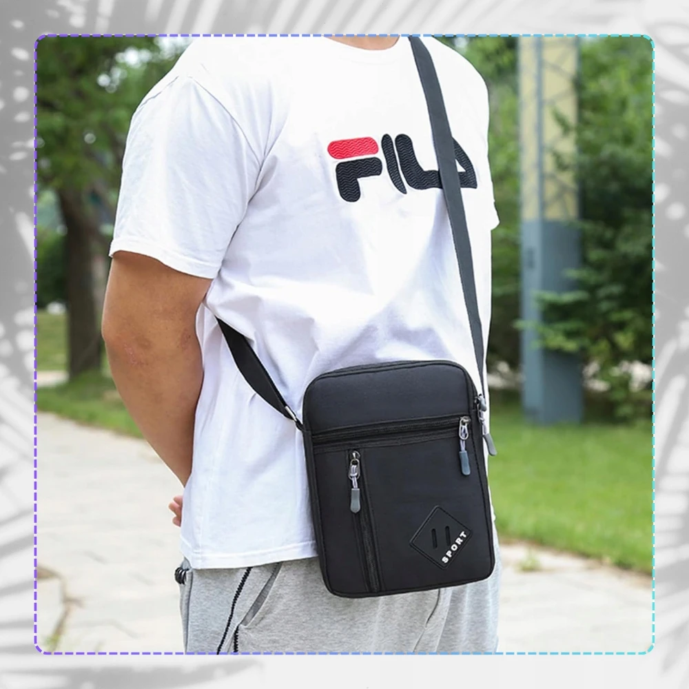 Edibazzar Vyriškas krepšys Crossbody Bag Kišenė Tvirta juoda sportinė