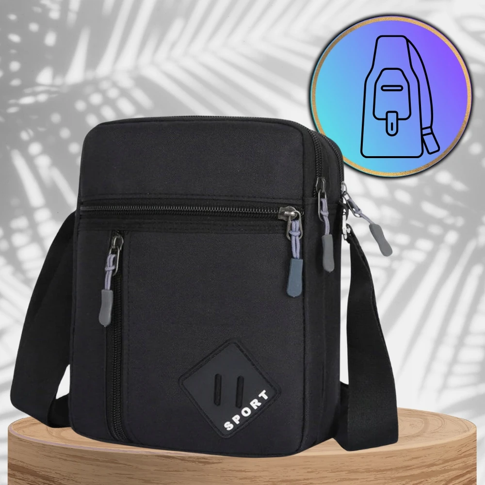 Edibazzar Vyriškas krepšys Crossbody Bag Kišenė Tvirta juoda sportinė