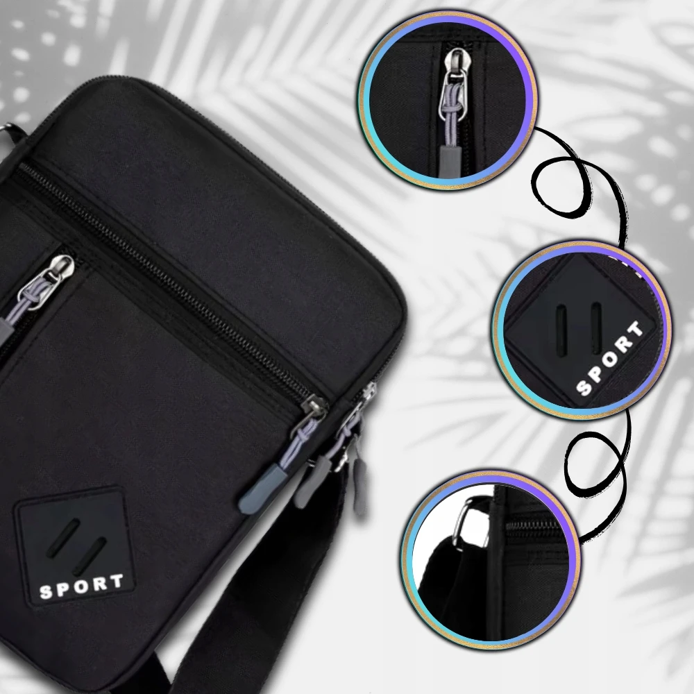 Edibazzar Vyriškas krepšys Crossbody Bag Kišenė Tvirta juoda sportinė