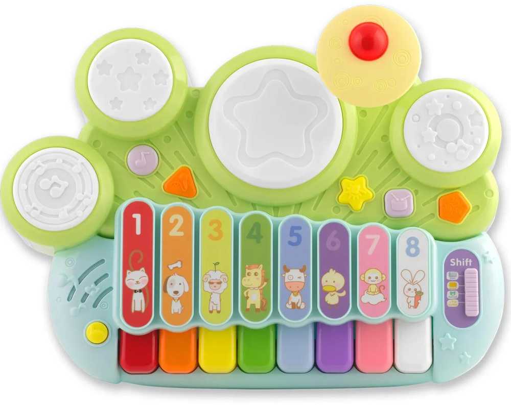 Muzikiniai žaisliniai cimbolai, ksilofonas ir būgnai RK-751 Ricokids