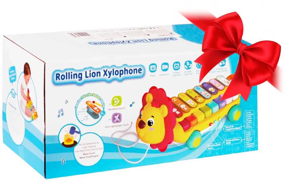 Važiuojantis muzikinis žaislas ksilofonas - pianinas Liūtas Ricokids, RK-740