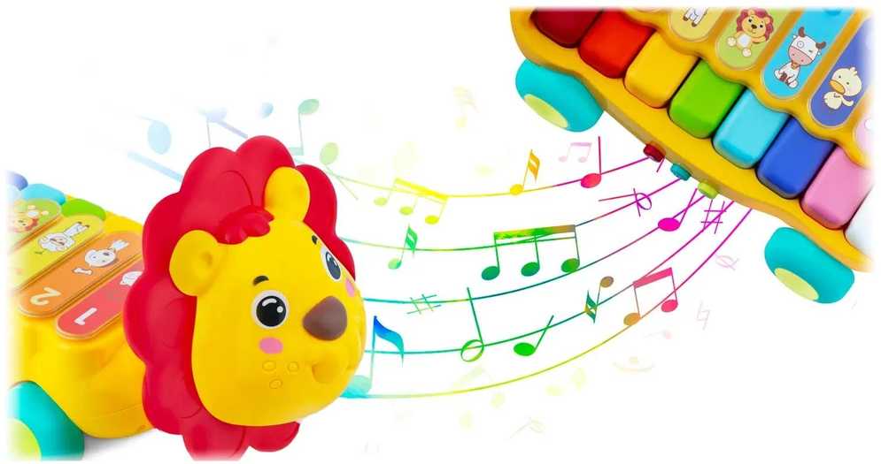Važiuojantis muzikinis žaislas ksilofonas - pianinas Liūtas Ricokids, RK-740