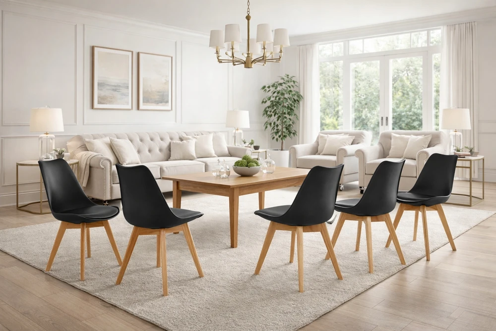 Eggree RINKINYS 6x PREMIUM SCANDINAVIAN KĖDĖ Juodas BUKKO KOJES SVETAINE VALGOMAS