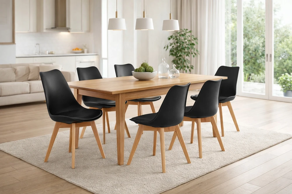 Eggree RINKINYS 6x PREMIUM SCANDINAVIAN KĖDĖ Juodas BUKKO KOJES SVETAINE VALGOMAS