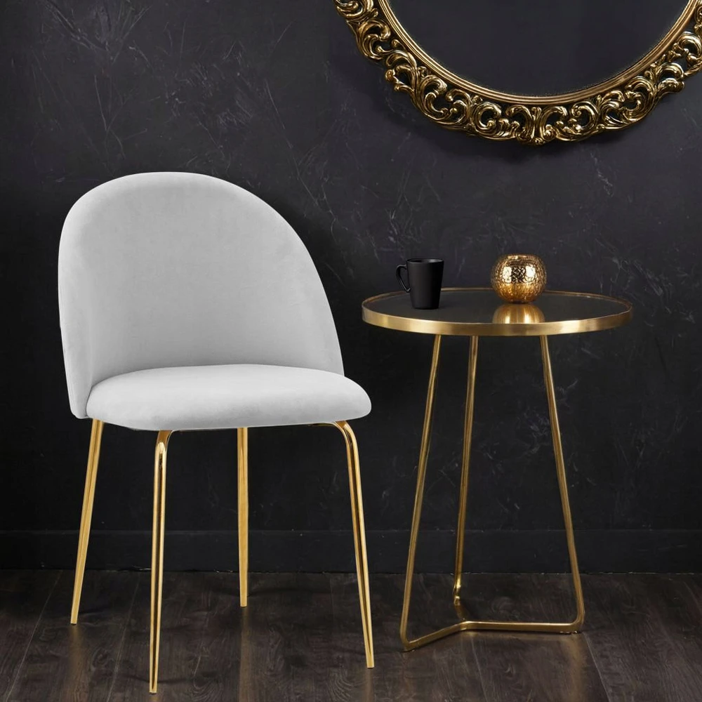 Ehokery FARGO GOLD VELVET GRAY AKOMINIO KĖDĖ VALGOMUI, MODERNI SVETAINE