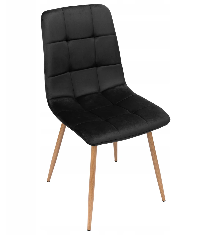 Ehokery Juodas VELVET MINŠKINĖ KĖDĖ SU MODERNIOMIS LOFT METALINĖMIS KOJĖLĖMIS