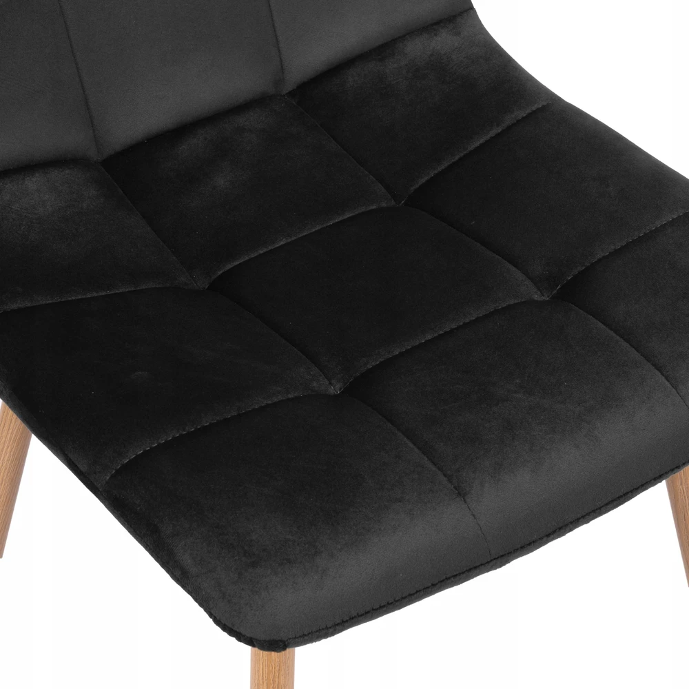 Ehokery Juodas VELVET MINŠKINĖ KĖDĖ SU MODERNIOMIS LOFT METALINĖMIS KOJĖLĖMIS
