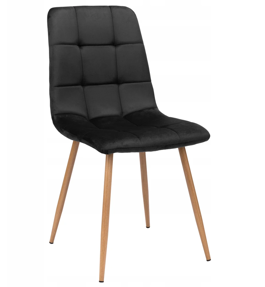 Ehokery Juodas VELVET MINŠKINĖ KĖDĖ SU MODERNIOMIS LOFT METALINĖMIS KOJĖLĖMIS