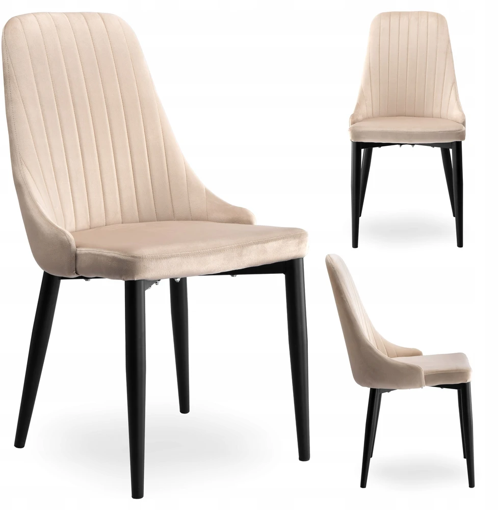 Ehokery LORIENT VELVET BEIGE VELVETINĖ KĖDĖ VALGOMUI, ELEGANTIŠKA SVETAINE