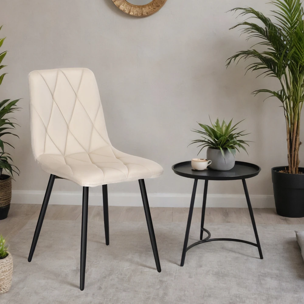 Ehokery MADISON VELVET, BEIGE, MINŠTA AKSOMINĖ KĖDĖ SVETAINEI VALGOMOSIAI