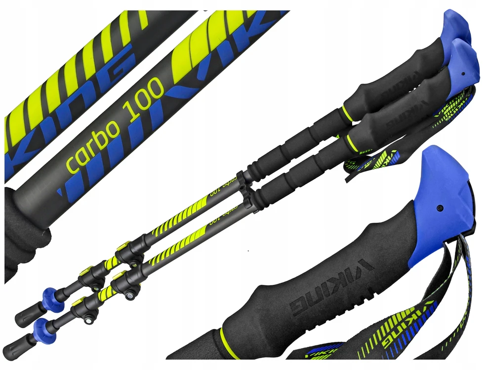 VIKING CARBO LITE TREKKING POLES Juodas/LIME
