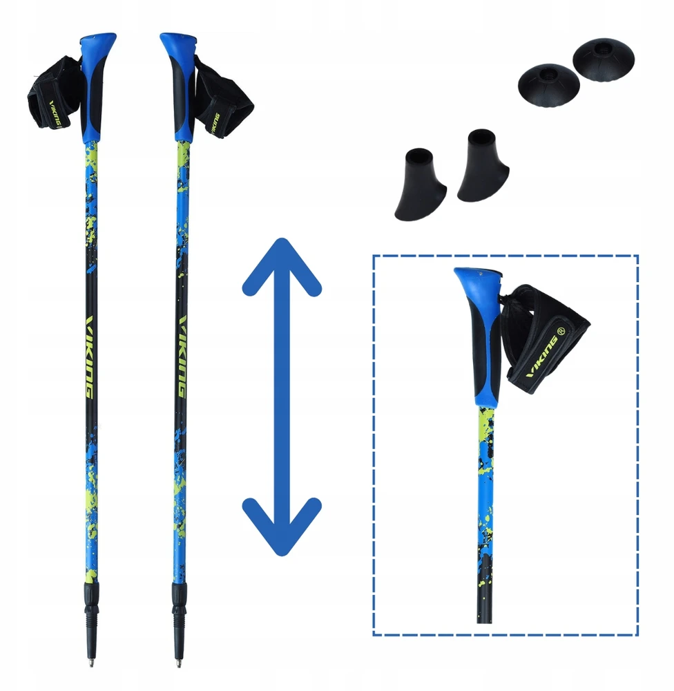 VIKING RUTEN PRO NORDIC WALKING POLES Mėlynas/LIME