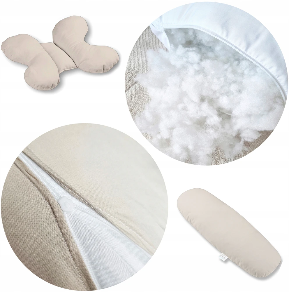 Ekmtrade Nėštumo pagalvė nėščiosioms RINKINYS 4in1 Layette + BUTTERFLY ROLLER MIX