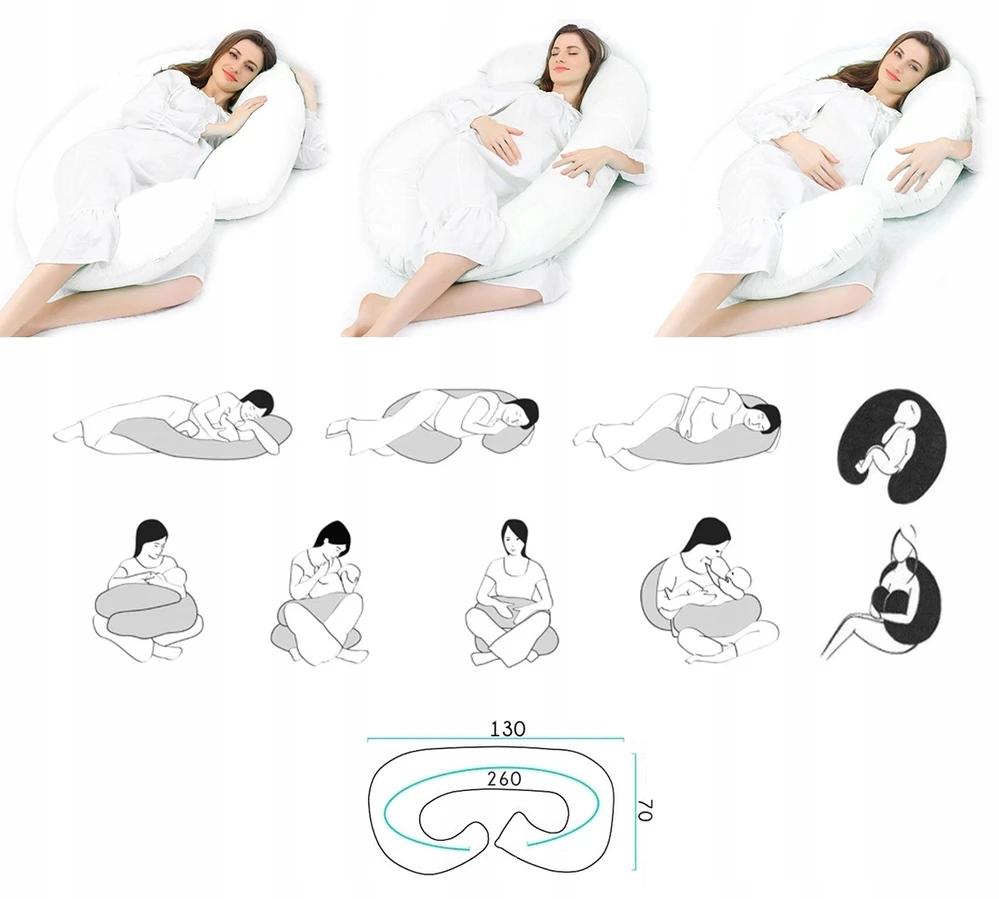 Ekmtrade Nėštumo pagalvė nėščiosioms RINKINYS 4in1 Layette + BUTTERFLY ROLLER MIX