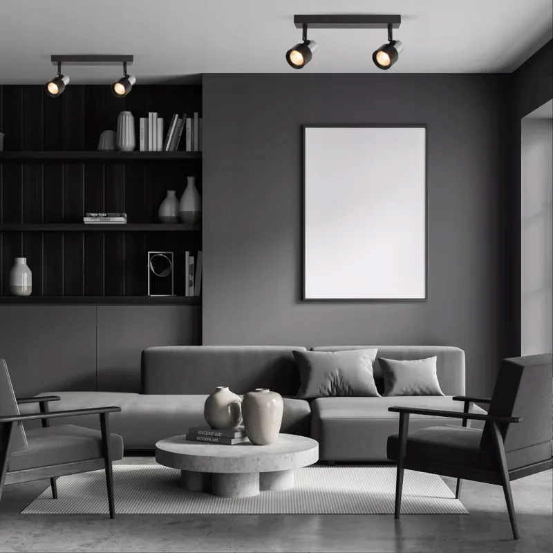 Lubinis šviestuvas Eko Light Lampa Sufitowa Cino 2xGU10 Juodas + Chrom