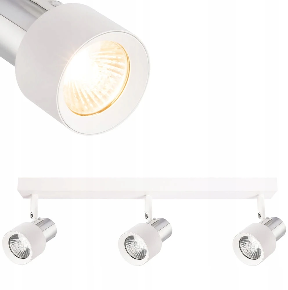 Lubinis šviestuvas Eko Light Lampa sufitowa reflektorki Cino 3xGU10 Baltas + Chrom ML9948 Milagro
