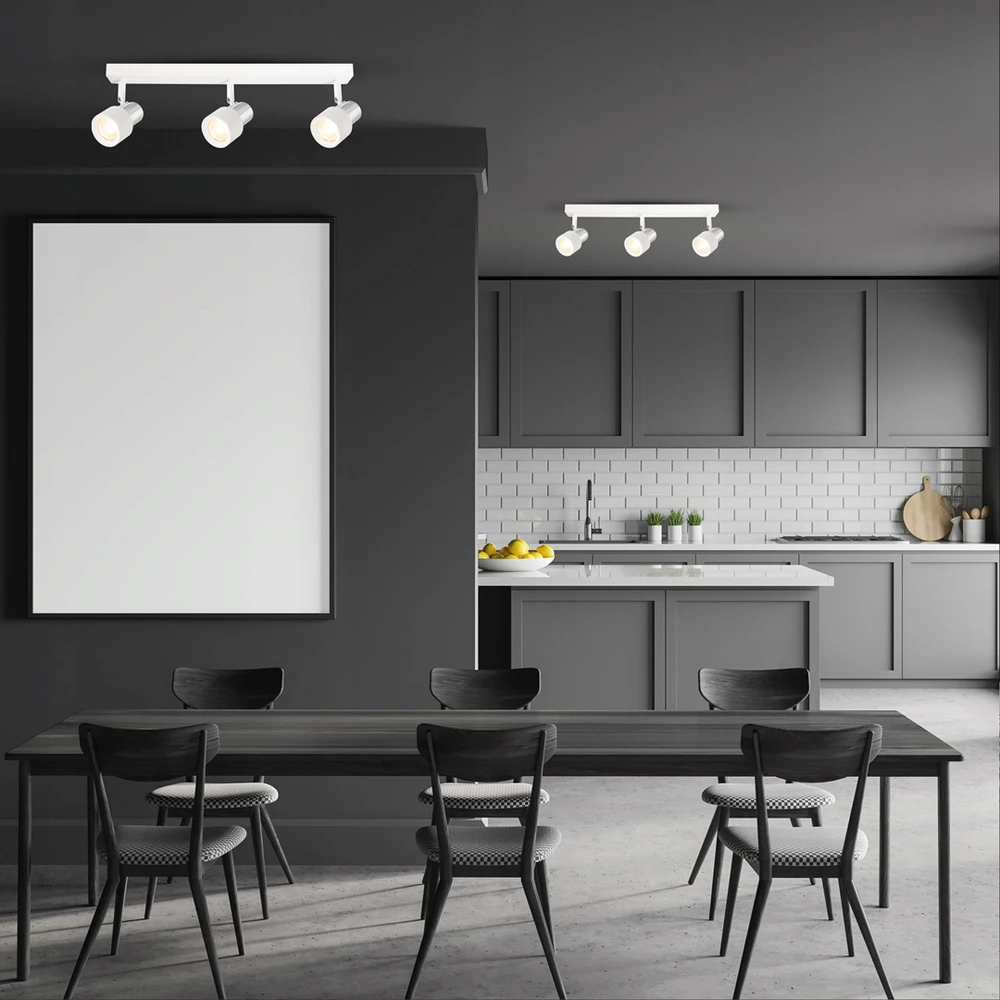 Lubinis šviestuvas Eko Light Lampa sufitowa reflektorki Cino 3xGU10 Baltas + Chrom ML9948 Milagro