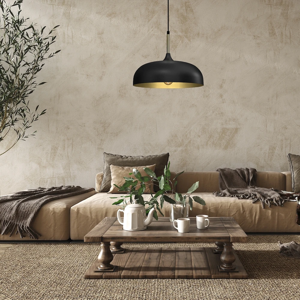 Pakabinamas šviestuvas Eko Light Lampa wisząca LINCOLN Juodas/GOLD 1xE27 35cm